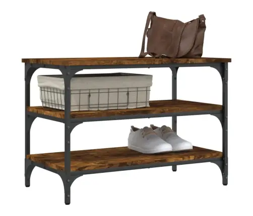 Batų Suoliukas, Dūminio Ąžuolo, 70X38,5X49cm Apdirbta Mediena