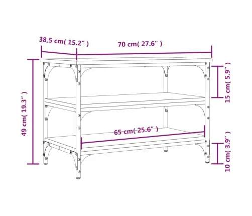 Batų Suoliukas, Dūminio Ąžuolo, 70X38,5X49cm Apdirbta Mediena