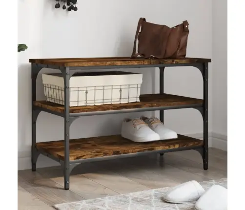 Batų Suoliukas, Dūminio Ąžuolo, 70X38,5X49cm Apdirbta Mediena