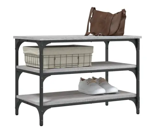 Batų Suoliukas, Pilkas Ąžuolo, 70X38,5X49cm Apdirbta Mediena