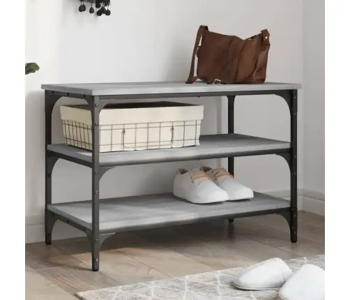 Batų Suoliukas, Pilkas Ąžuolo, 70X38,5X49cm Apdirbta Mediena