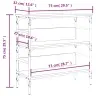Konsoollaud, Hall Sonoma Tamm, 75X32X75 cm Tehispuit