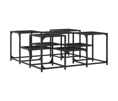 Kafijas Galdiņš, Melns, 91X91X40 Cm, Inženierijas Koks Vidaxl