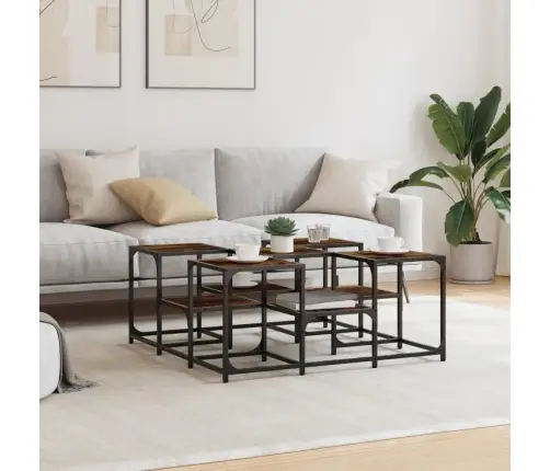 Kafijas Galdiņš, Ozola Krāsa, 91X91X40 Cm, Inženierijas Koks Vidaxl