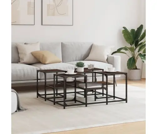 Kohvilaud, Pruun Tamm, 91 X 91 X 40 cm Tehispuit