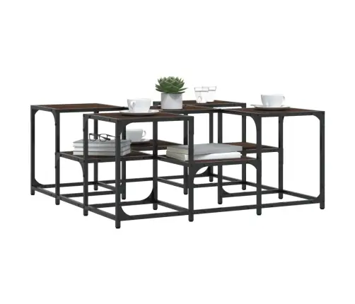 Kohvilaud, Pruun Tamm, 91 X 91 X 40 cm Tehispuit