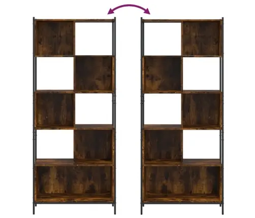 Raamatualus, Suitsutatud Tamm, 72 X 28 X 172 cm Tehispuit