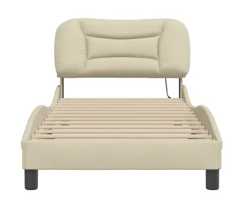 Gultas Rāmis Bez Matrača, Krēma, 90X190Cm Audums Vidaxl