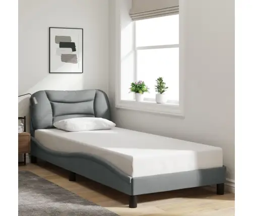 Gultas Rāmis Bez Matrača, Gaiši Pelēks, 90X200 Cm, Audums Vidaxl