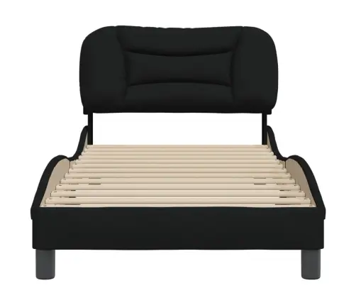 Gultas Rāmis Bez Matrača, Melns, 90X200Cm Audums Vidaxl