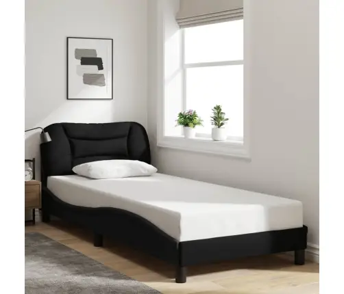 Gultas Rāmis Bez Matrača, Melns, 90X200Cm Audums Vidaxl