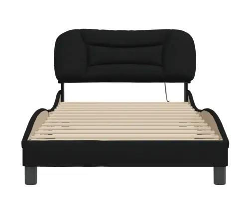Gultas Rāmis Bez Matrača, Melns, 100X200 Cm, Audums Vidaxl
