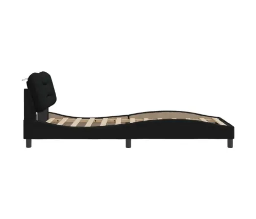 Gultas Rāmis Bez Matrača, Melns, 100X200 Cm, Audums Vidaxl