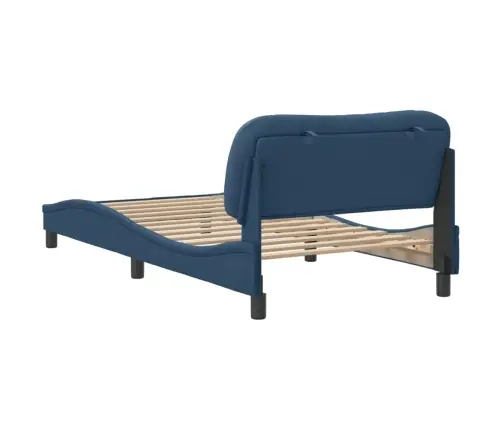 Gultas Rāmis Bez Matrača, Zils, 100X200Cm Audums Vidaxl