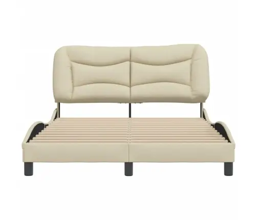 Gultas Rāmis Bez Matrača, Krēmkrāsas, 120X200 Cm, Audums Vidaxl