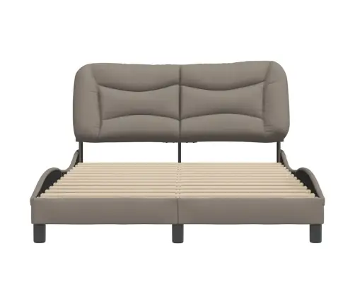 Gulta Bez Matrača, Pelēkbrūns, 140X190 Cm, Audums Vidaxl