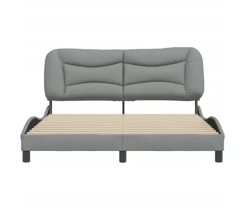 Gulta Bez Matrača, Gaiši Pelēks, 160X200 Cm, Audums Vidaxl