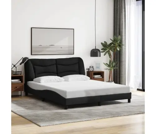 Gulta Bez Matrača, Melns, 160X200 Cm, Audums Vidaxl