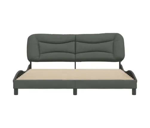 Gulta Bez Matrača, Tumši Pelēks, 180X200 Cm, Audums Vidaxl