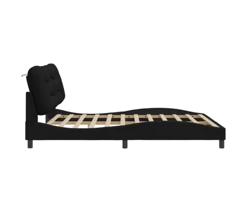 Gulta Bez Matrača, Melns, 180X200 Cm, Audums Vidaxl