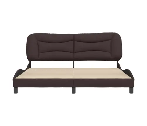 Gulta Bez Matrača, Tumši Brūns, 180X200 Cm, Audums Vidaxl