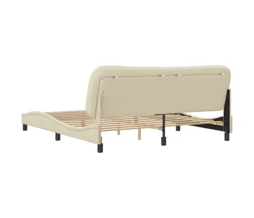 Gulta Bez Matrača, Krēmkrāsas, 180X200 Cm, Audums Vidaxl