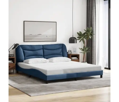 Gulta Bez Matrača, Zils, 180X200 Cm, Audums Vidaxl