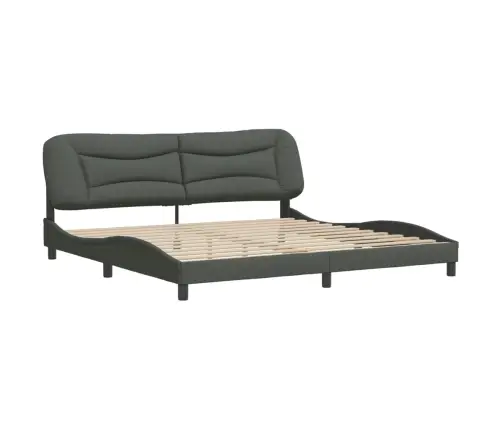 Gulta Bez Matrača, Tumši Pelēks, 200X200 Cm, Audums Vidaxl