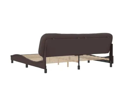 Gulta Bez Matrača, Tumši Brūns, 200X200 Cm, Audums Vidaxl