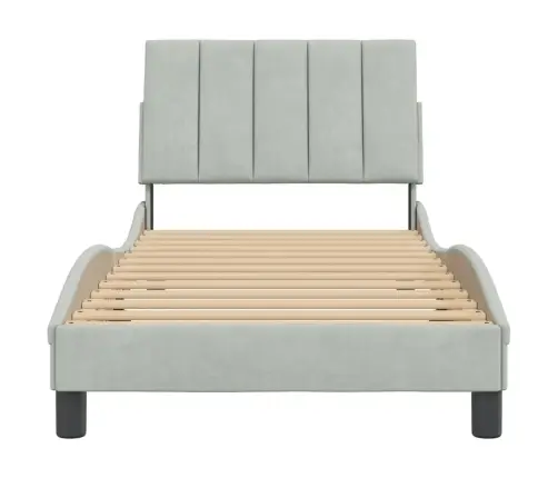 Gultas Rāmis Bez Matrača, Gaiši Pelēks, 80X200 Cm, Samts Vidaxl