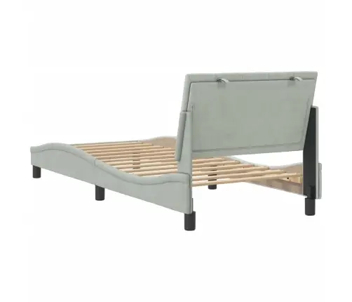 Gultas Rāmis Bez Matrača, Gaiši Pelēks, 80X200 Cm, Samts Vidaxl