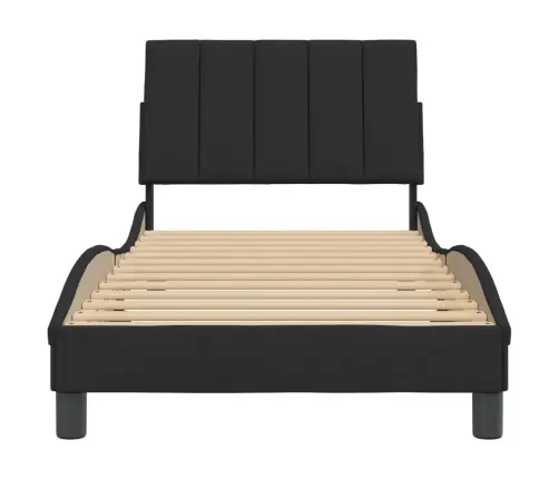 Gultas Rāmis Ar Galvgali, Melns Samts, 80X200 Cm Vidaxl