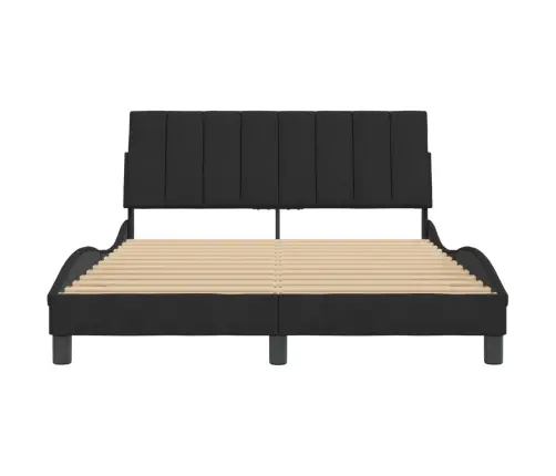 Gultas Rāmis Bez Matrača, Melna Samts, 120X200 Cm Vidaxl