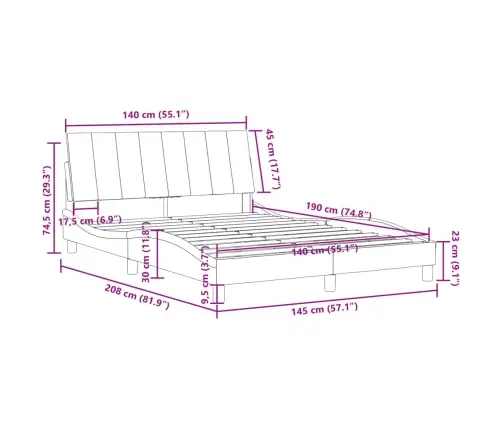 Lovos Rėmas Be Čiužinio, Hanko, Rožinės Spalvos, 140X190 cm Aksomas