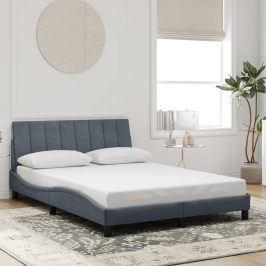 Voodiraam Ilma Madratsita Hanko, Tumehall, 140 X 200 cm Samet