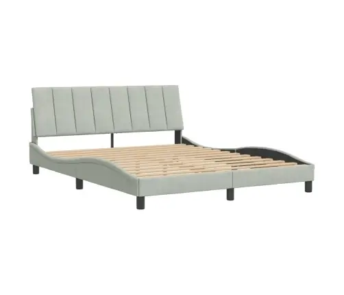 Lovos Rėmas Be Čiužinio, Hanko, Šviesiai Pilkas, 160X200cm Aksomas