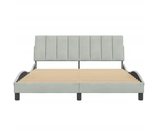 Lovos Rėmas Be Čiužinio, Hanko, Šviesiai Pilkas, 160X200cm Aksomas