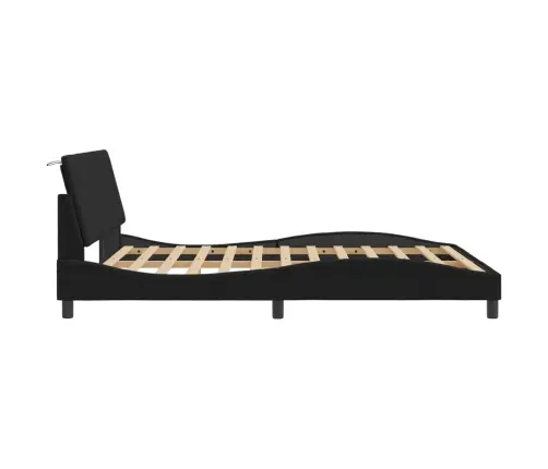 Gulta Bez Matrača, Melns, 160X200 Cm, Samts Vidaxl