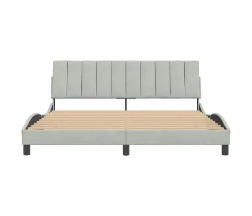 Lovos Rėmas Be Čiužinio, Hanko, Šviesiai Pilkas, 180X200cm Aksomas