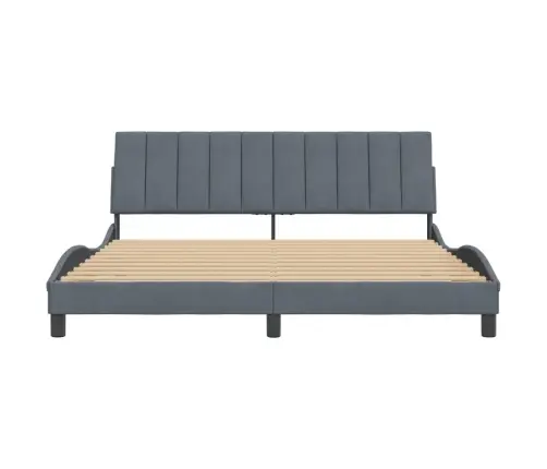 Voodiraam Ilma Madratsita Hanko, Tumehall, 180X200 cm Samet