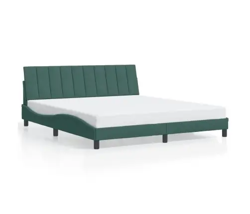 Gulta Bez Matrača, Tumši Zaļš Samts, 180X200 Cm Vidaxl