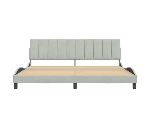 Lovos Rėmas Be Čiužinio, Hanko, Šviesiai Pilkas, 200X200cm Aksomas