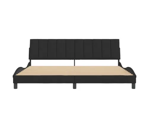 Gulta Bez Matrača, Melns, 200X200 Cm, Samts Vidaxl