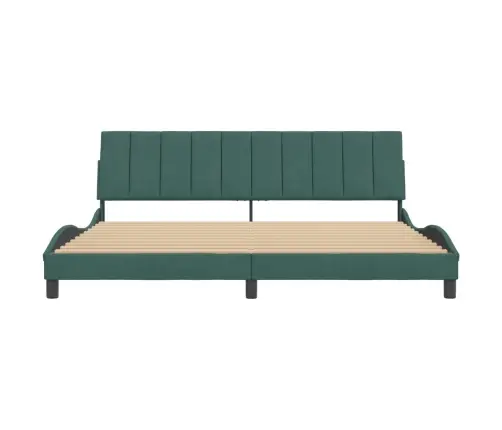 Gultas Rāmis Bez Matrača, Hanko, Tumši Zaļš Samts, 200X200 Cm Vidaxl
