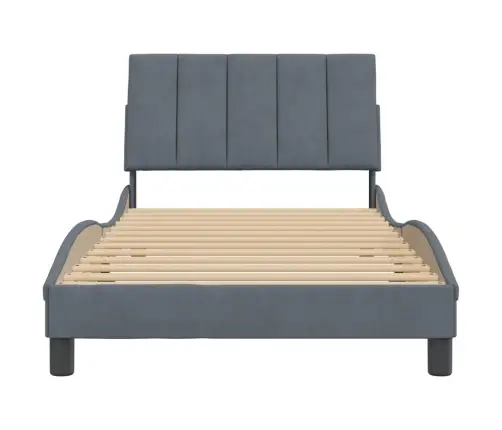 Voodiraam Ilma Madratsita Hanko, Tumehall, 100X203 cm Samet