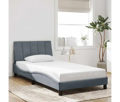 Gultas Rāmis Bez Matrača, Hanko, Tumši Pelēks, 100X203 Cm, Samts Vidaxl