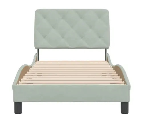 Lovos Rėmas Be Čiužinio, Šviesiai Pilkas, 80X200cm Aksomas