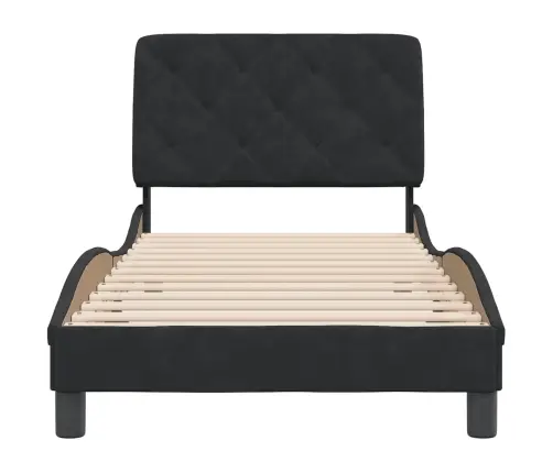 Gultas Rāmis Ar Galvgali, Melns Samts, 80X200 Cm Vidaxl