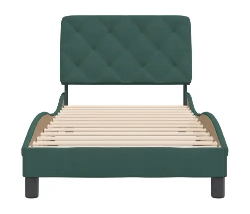 Gultas Rāmis Bez Matrača, Tumši Zaļš Samts, 80X200 Cm Vidaxl