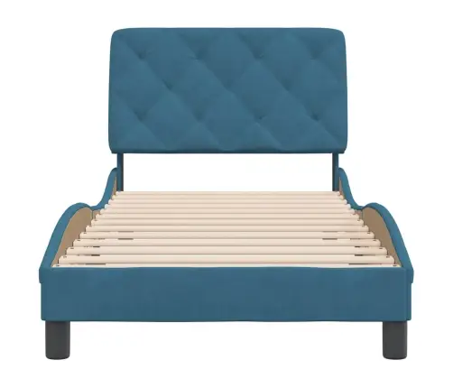 Voodiraam Ilma Madratsita, Sinine, 80 X 200 cm Samet